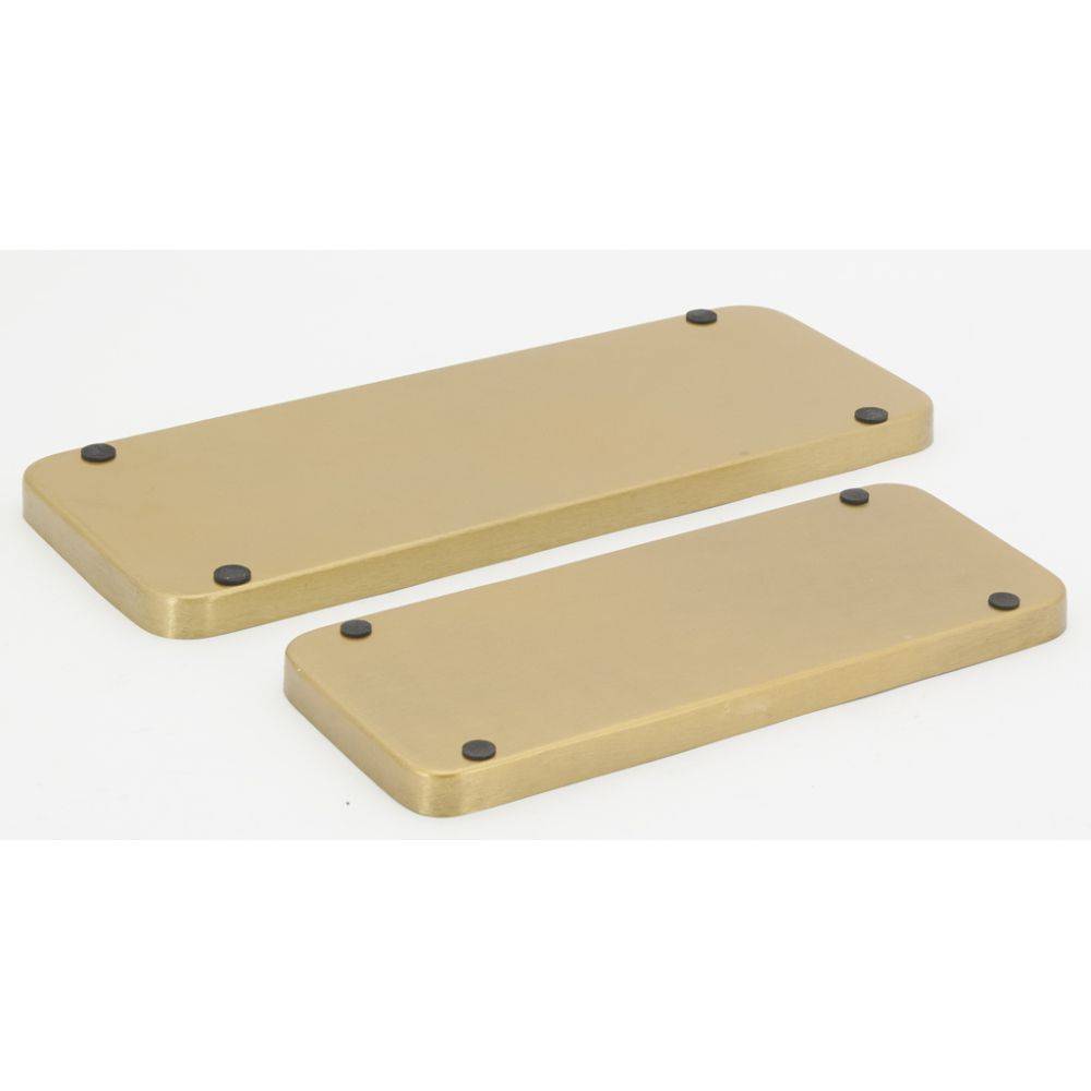 Aubry Gaspard - Plateaux rectangulaires en métal Fleurs retro (lot de 2) - Image 3