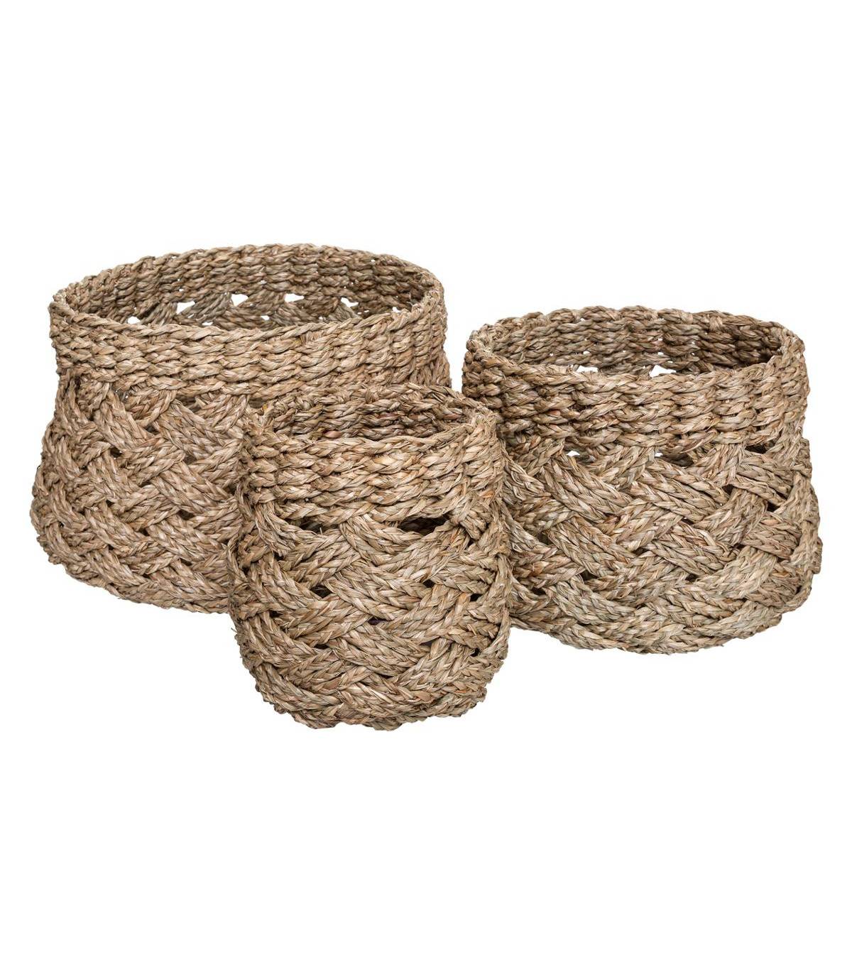 Set de 3 Paniers de rangement rond tressé - Image 1