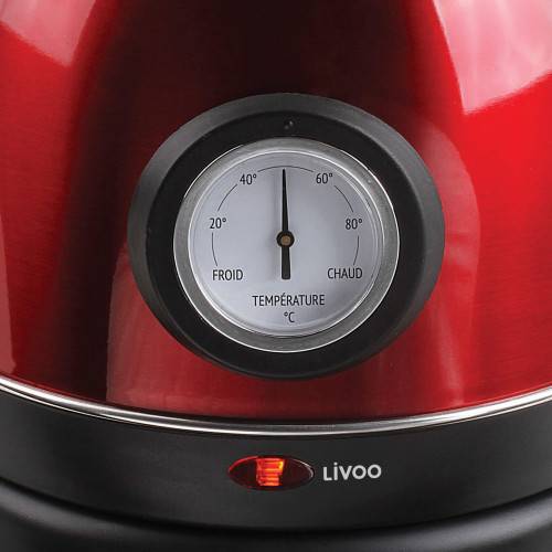 Livoo - Bouilloire rétro rouge avec thermomètre 1800W - Image 3