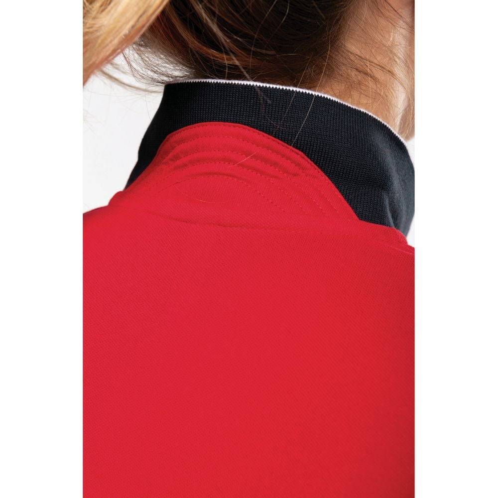 Polo maille piqué femme Kariban 100% coton Rouge / Blanc XS - Image 9