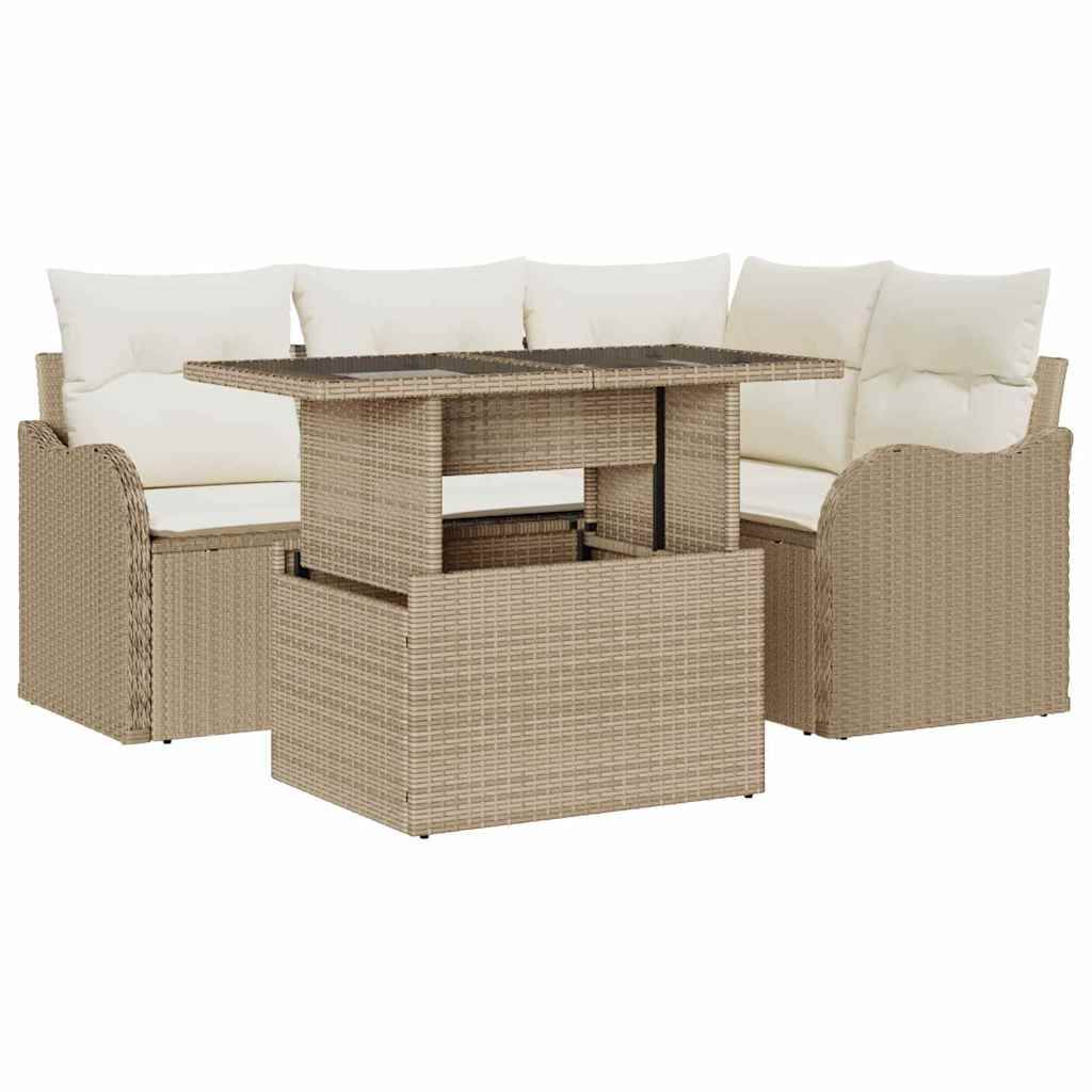 ComfortXL - Salon de jardin 4 places en Poly rotin avec Coussins pour Extérieur Beige – ComfortXL Outdoor Living - Image 2