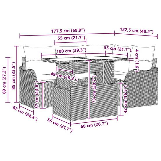 ComfortXL - Salon de jardin 4 places en Poly rotin avec Coussins pour Extérieur Beige – ComfortXL Outdoor Living - Image 3