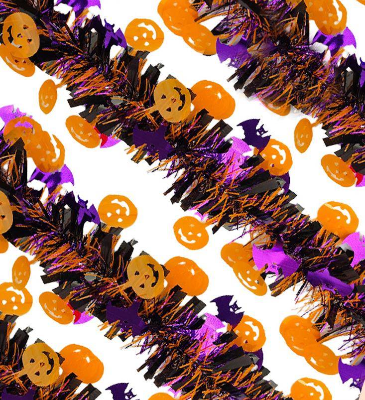 8 bandes décoratives colorées pour Halloween, chauves-souris + citrouilles, guirlande de guirlandes, adaptées au sapin de Noël, à la fête - Image 7