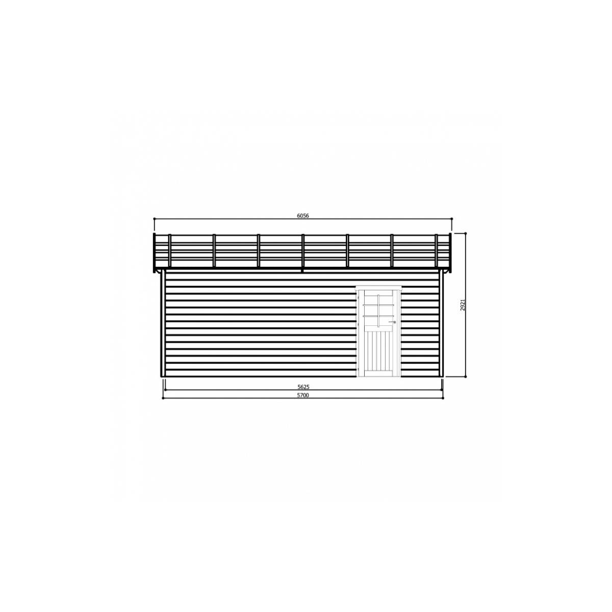Garage Torino 6056 x 3990 - Abri de Jardin en Bois de 28 mm avec Porte Motorisée - Image 3