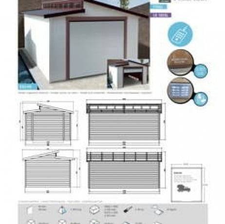 Garage Torino 6056 x 3990 - Abri de Jardin en Bois de 28 mm avec Porte Motorisée - Image 6