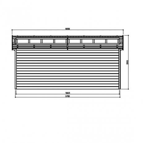 Garage Torino 6056 x 3990 - Abri de Jardin en Bois de 28 mm avec Porte Motorisée - Image 5