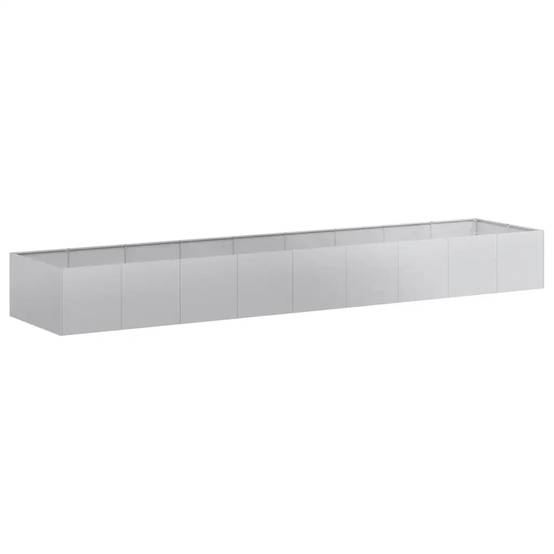 Jardinière rectangulaire décorative jardin terrasse 360 x 80 x 40 cm en acier galvanisé - Image 1