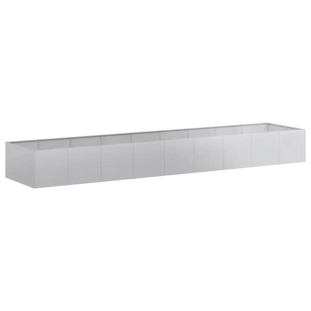 Jardinière rectangulaire décorative jardin terrasse 360 x 80 x 40 cm en acier galvanisé - Image 1
