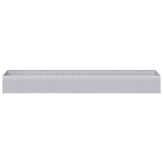 Jardinière rectangulaire décorative jardin terrasse 360 x 80 x 40 cm en acier galvanisé - Image 2