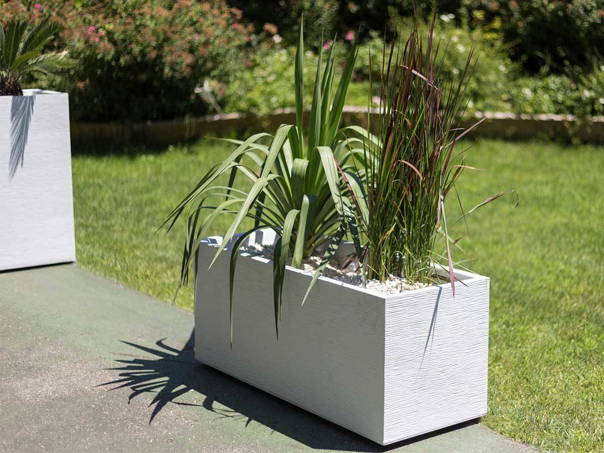 Eda - 2 Jardinières rectangulaire Graphit - 99,5 x 39,5 x 43,5 cm - 97 L - Blanc cérusé - Eda - Image 3