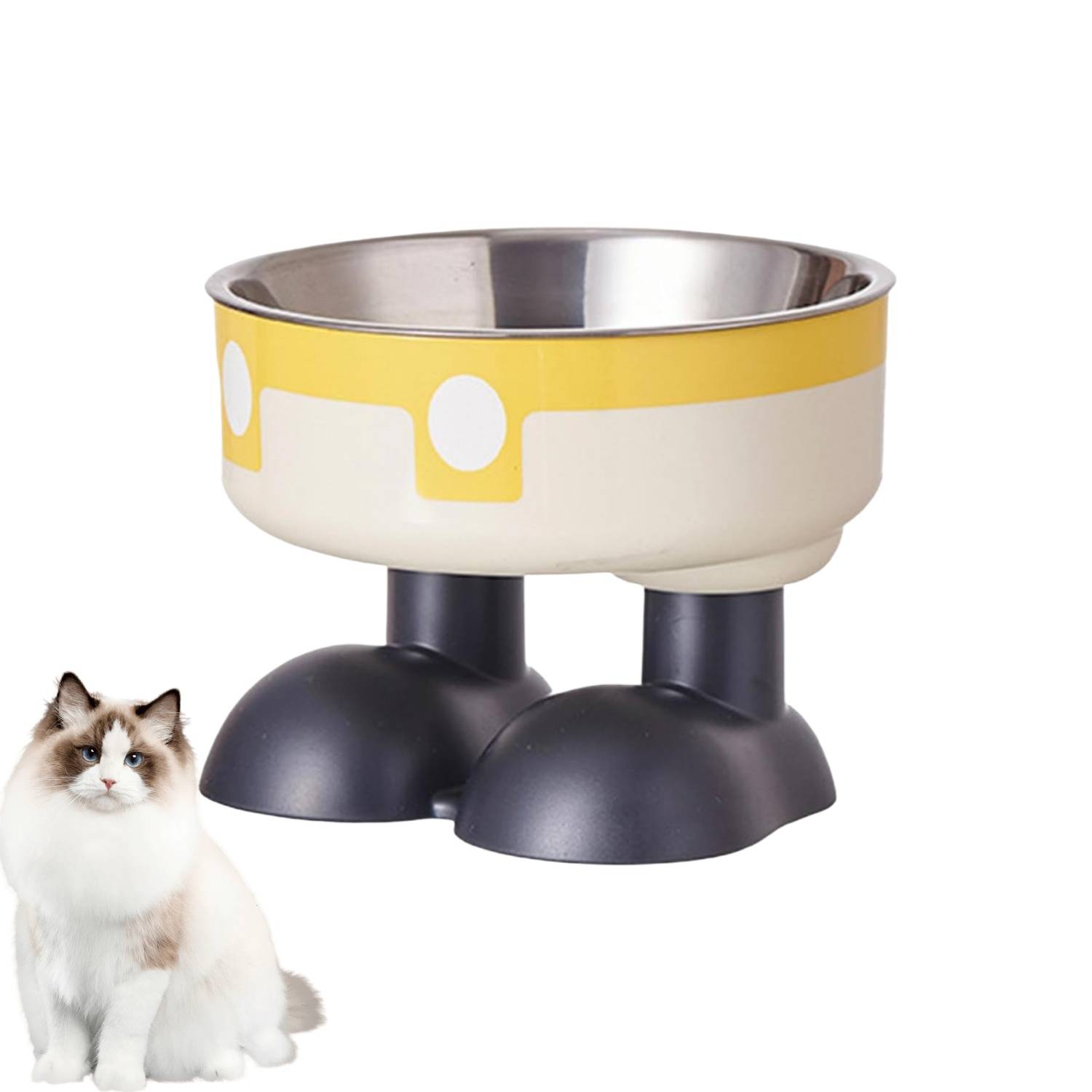 DtopbuyAge - Mangeoire Hauteur Ergonomique - Acier Inoxydable jaune DtopbuyAge - Image 1