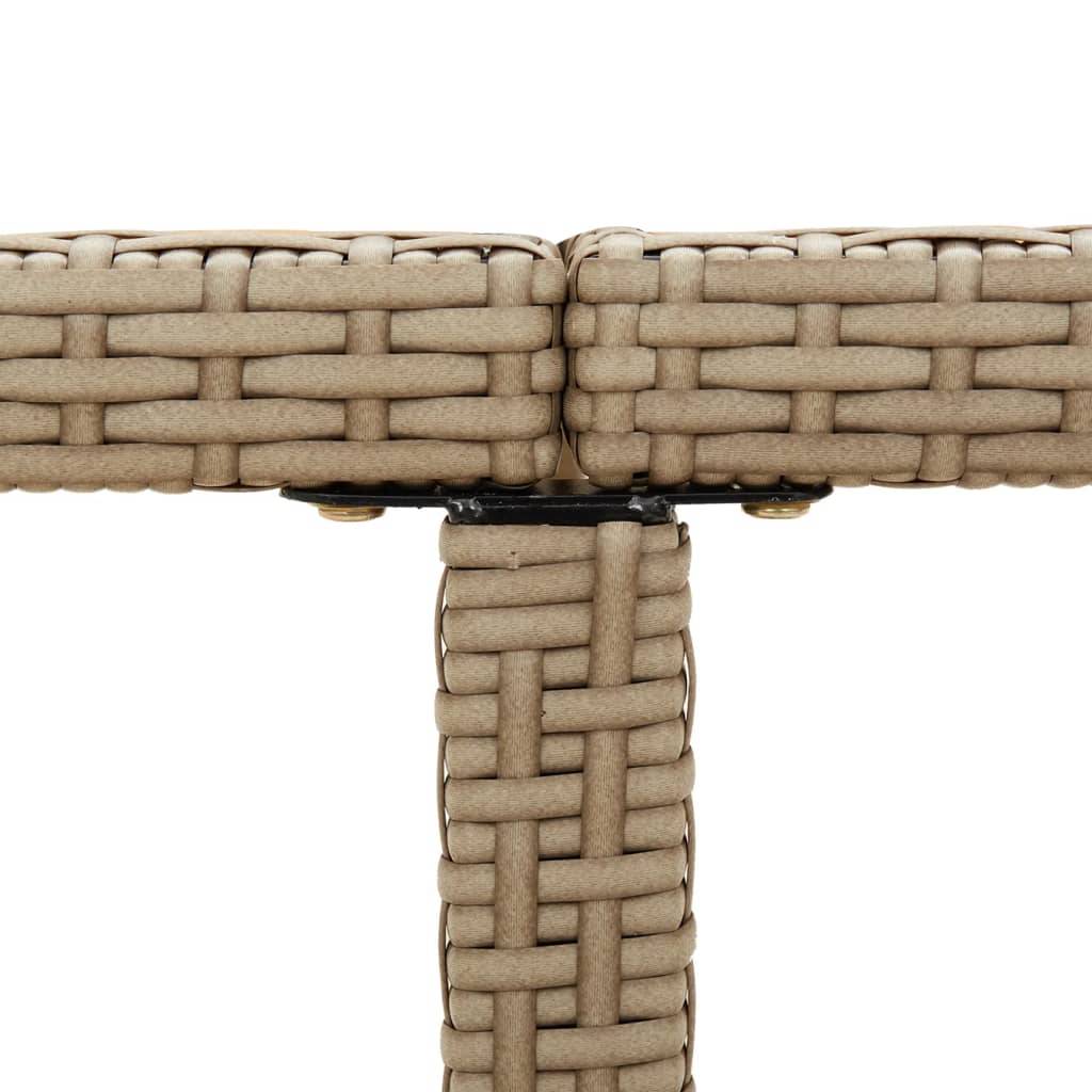 ComfortXL - Table de Jardin 4 Personnes Beige 109x107cm en Résine Tressée et Plateau Verre Facile d'Entretien – ComfortXL Outdoor Living - Image 6