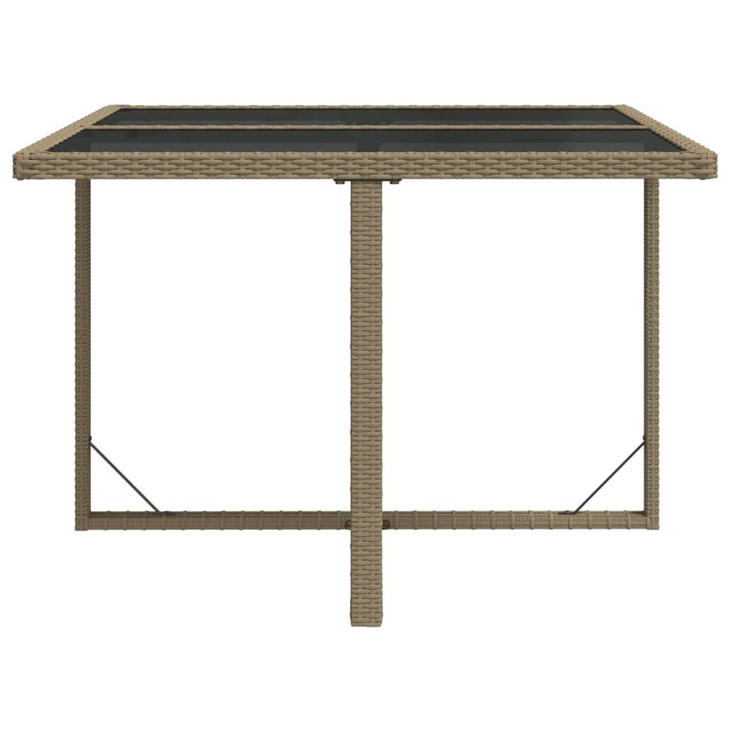 ComfortXL - Table de Jardin 4 Personnes Beige 109x107cm en Résine Tressée et Plateau Verre Facile d'Entretien – ComfortXL Outdoor Living - Image 4