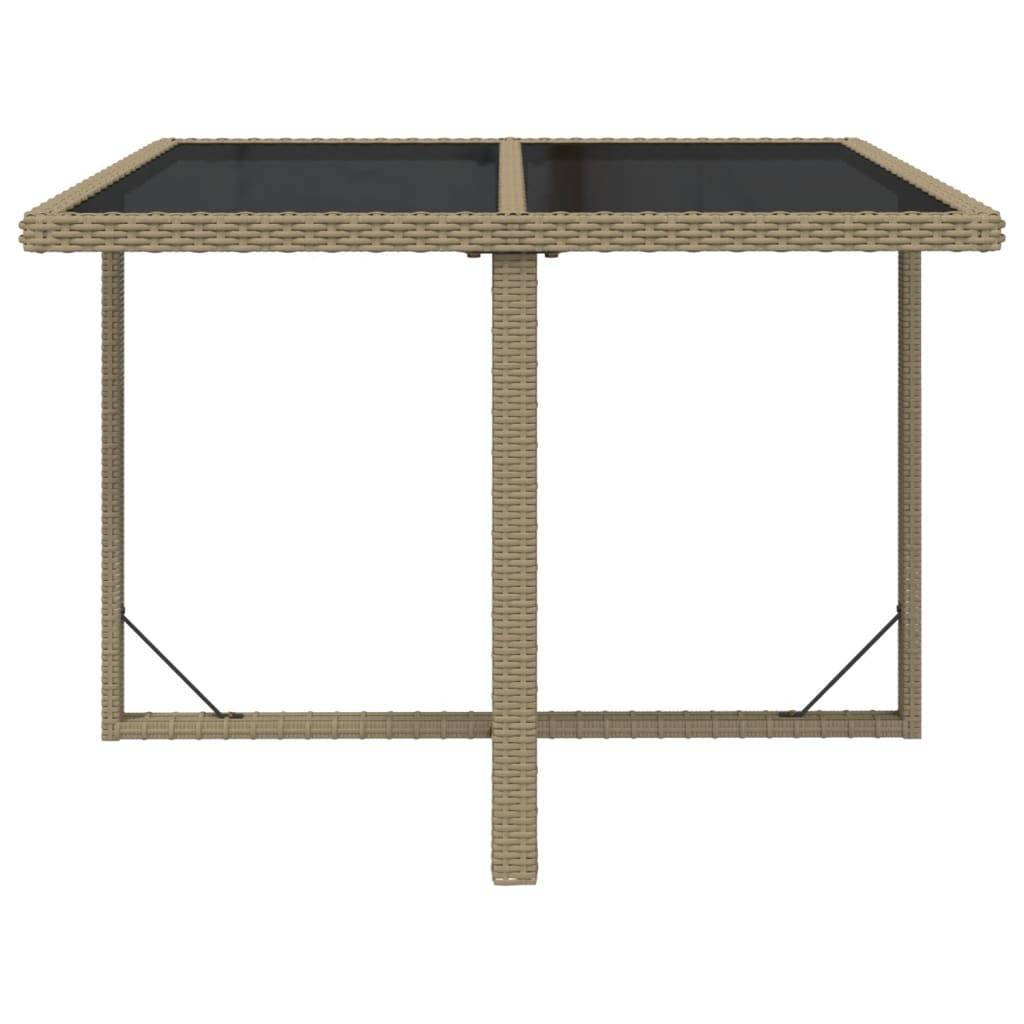 ComfortXL - Table de Jardin 4 Personnes Beige 109x107cm en Résine Tressée et Plateau Verre Facile d'Entretien – ComfortXL Outdoor Living - Image 3