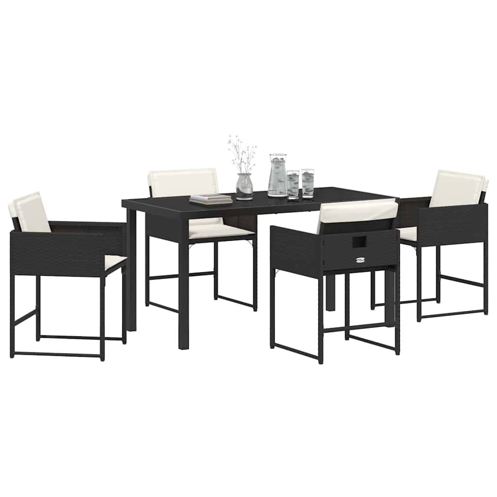 ComfortXL - Salon de jardin 4 places pliable en résine tressée avec table en verre Noir – ComfortXL Outdoor Living - Image 3
