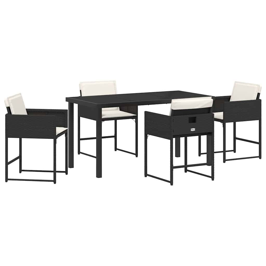 ComfortXL - Salon de jardin 4 places pliable en résine tressée avec table en verre Noir – ComfortXL Outdoor Living - Image 2