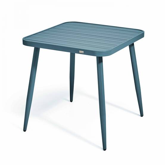 Oviala - Ensemble table de jardin et 2 fauteuils aluminium/bois bleu canard Bristol - Oviala - Image 2