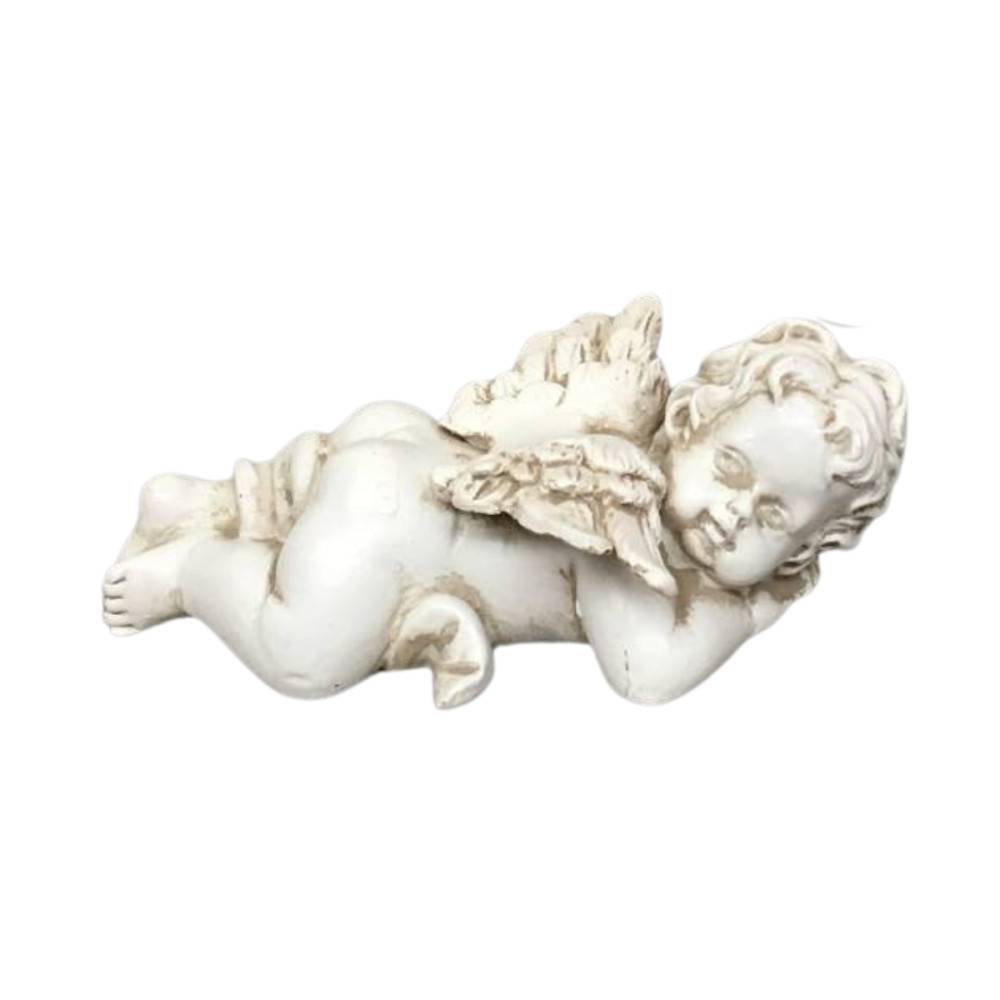 Chemin De Campagne - Statue statuette sculpture jardin ange chérubin résine blanche 8cm Chemin de campagne - Image 1