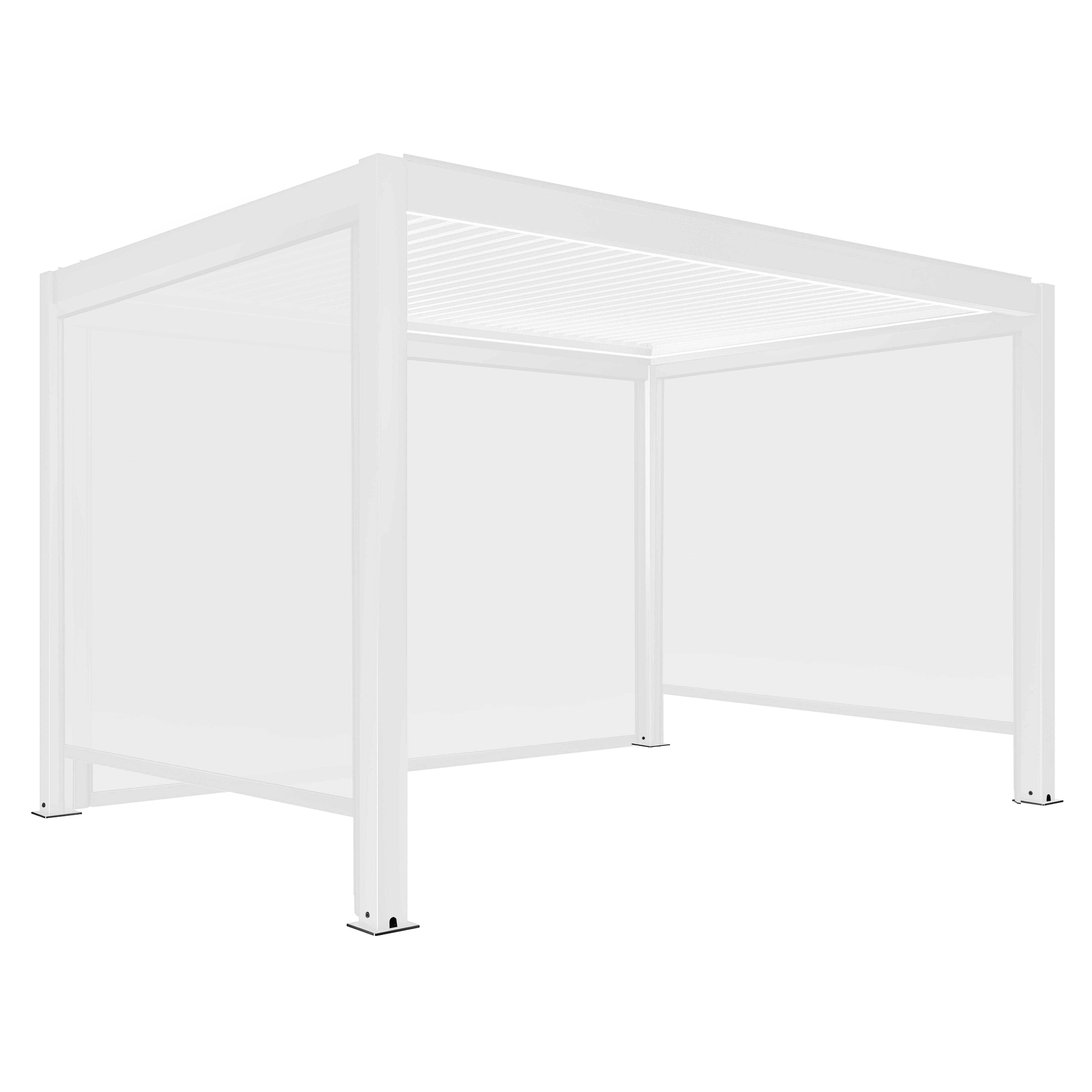 Oviala - Pergola bioclimatique autoportée motorisée éclairée 3x4m 3 stores Kavala - Oviala - Image 2