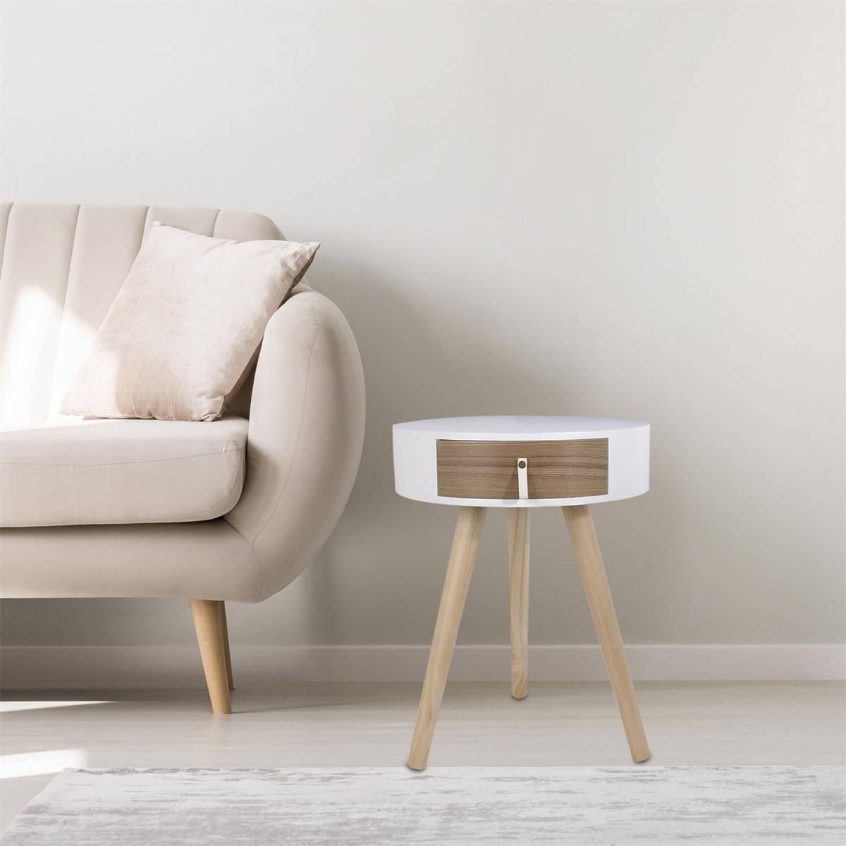 The Home Deco Factory - Chevet en bois scandinave Nora - Image 5