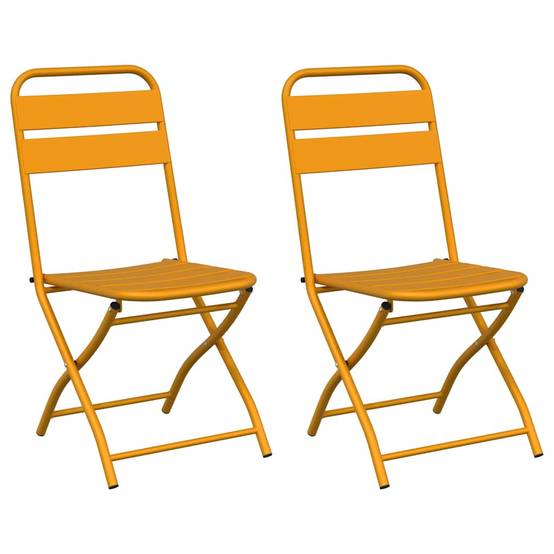 Chaise bois composite 2 places acier jaune 42 x 52 x 82 cm - Prolenta premium p399.0 - Image 1