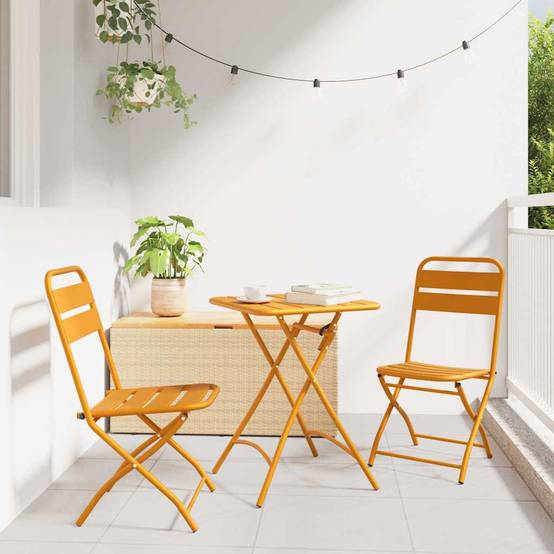 Chaise bois composite 2 places acier jaune 42 x 52 x 82 cm - Prolenta premium p399.0 - Image 2
