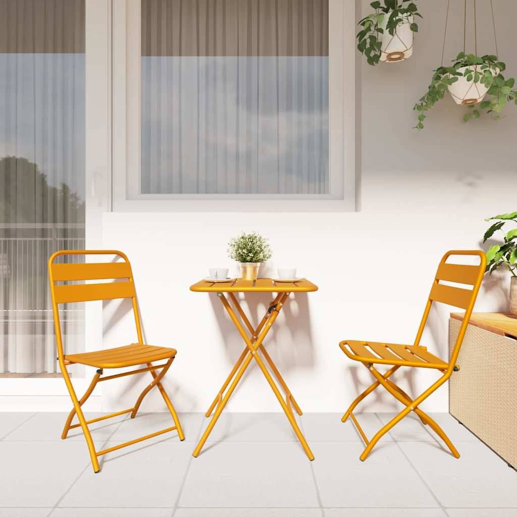 Chaise bois composite 2 places acier jaune  42 x 52 x 82 cm  - Prolenta premium  p399.0 - Image 3