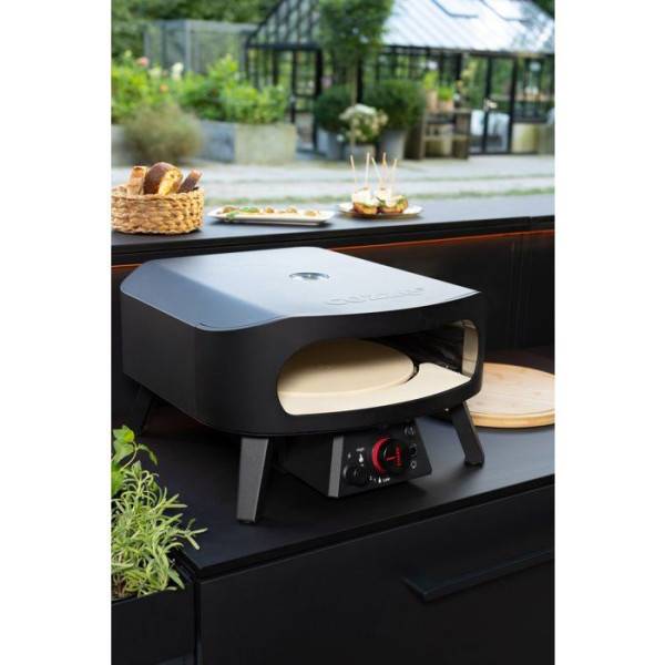 Cozze - Four a pizza gaz - COZZE - 13 - Pierre rotative - Thermometre - 6,0 kW - Jusqu'a 630 °C - Bouton led - Noir - Image 2