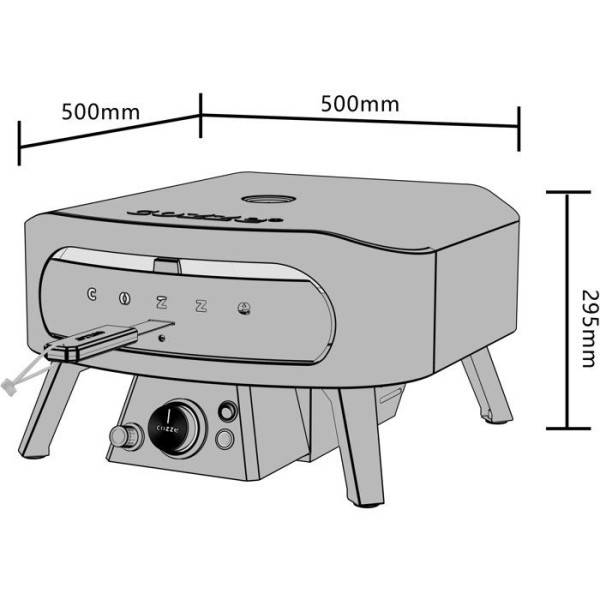 Cozze - Four a pizza gaz - COZZE - 13 - Pierre rotative - Thermometre - 6,0 kW - Jusqu'a 630 °C - Bouton led - Noir - Image 6