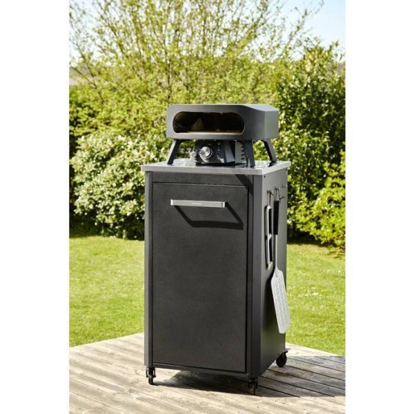 Cozze - Four a pizza gaz - COZZE - 13 - Pierre rotative - Thermometre - 6,0 kW - Jusqu'a 630 °C - Bouton led - Noir - Image 3