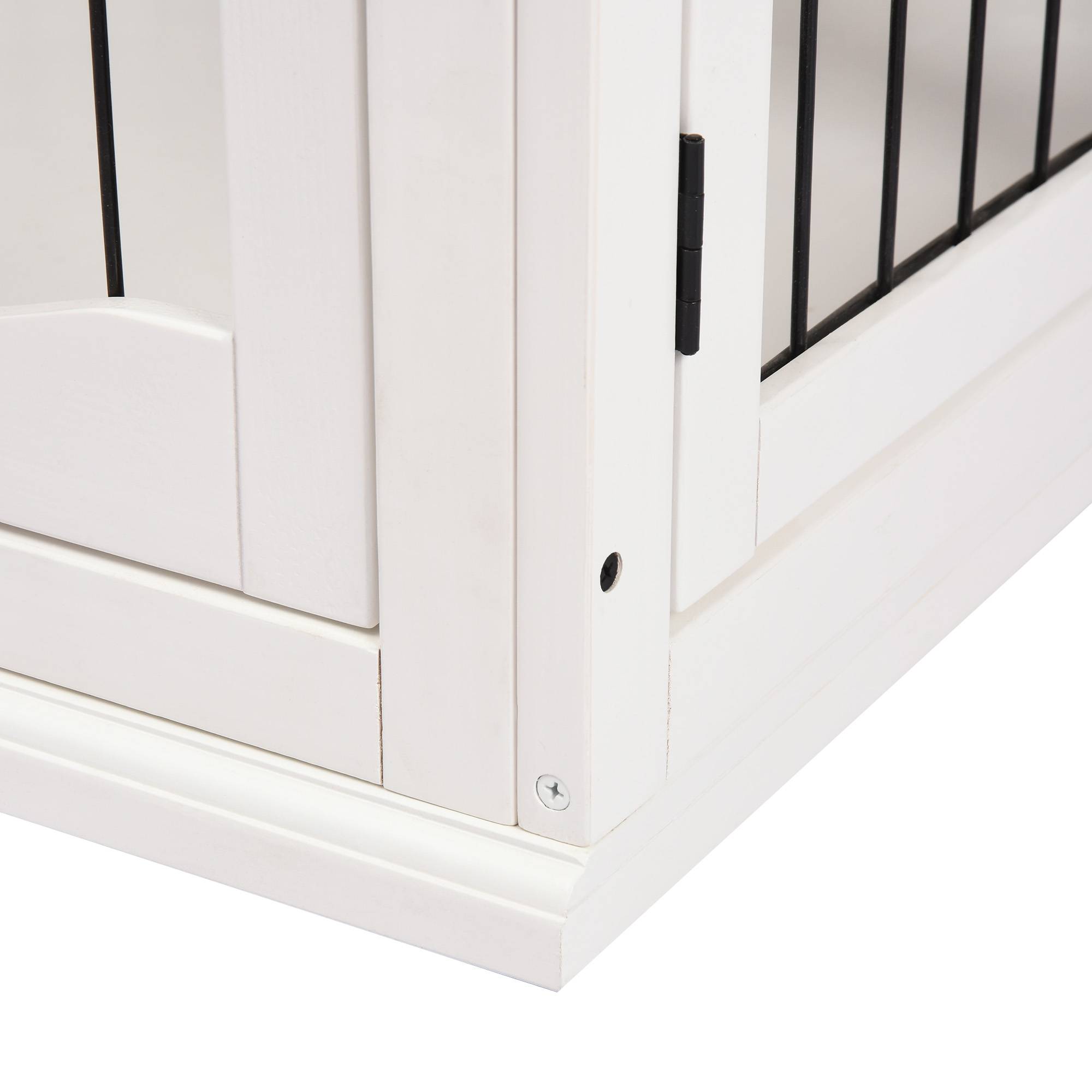 Niche d'intérieur pour chien jusqu'à 30 kg, en bois et acier, 58,5 x 81 x 66 cm - Blanche - Image 9