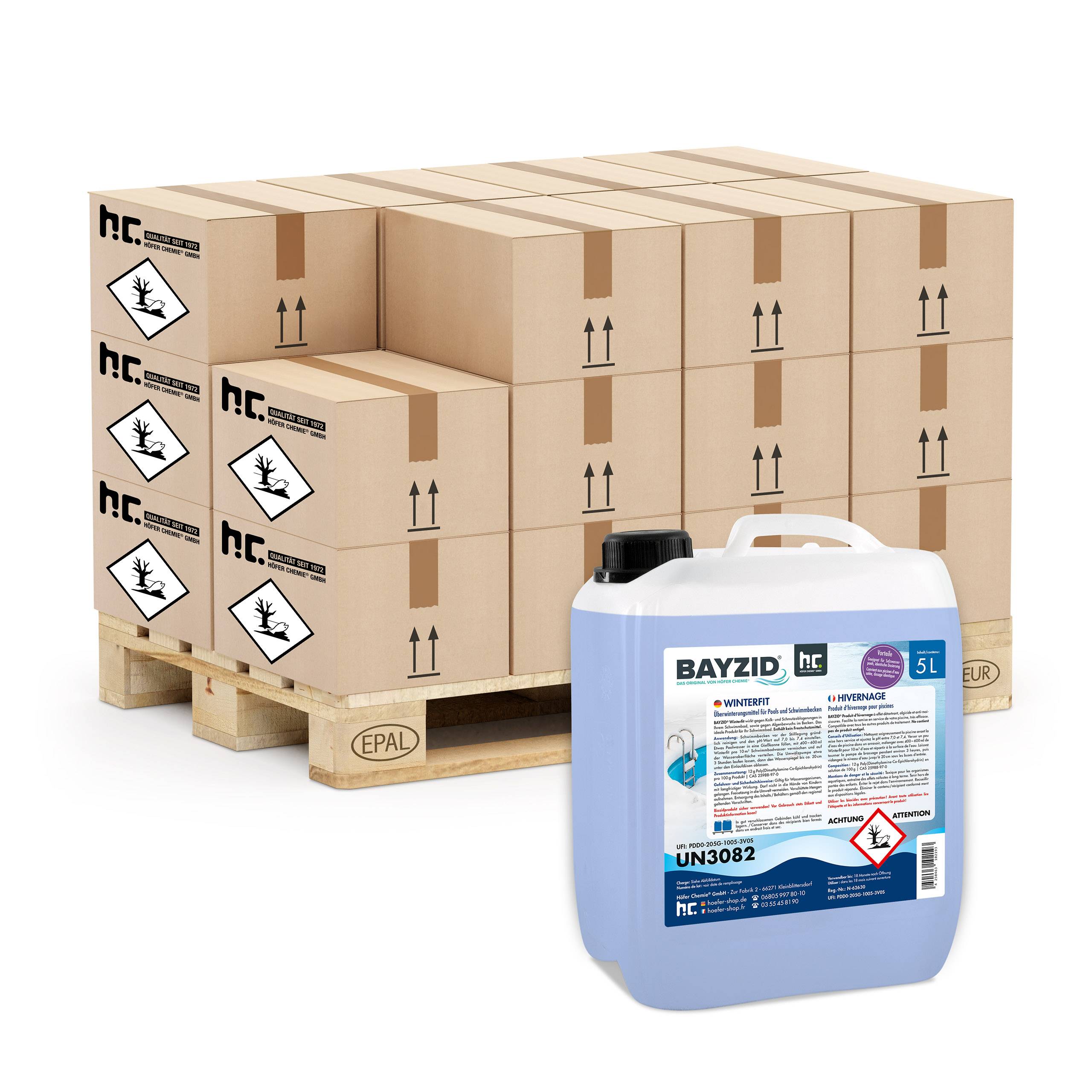 Produit d'hivernage piscine BAYZID® en bidon de 5 L x 96 - Image 1