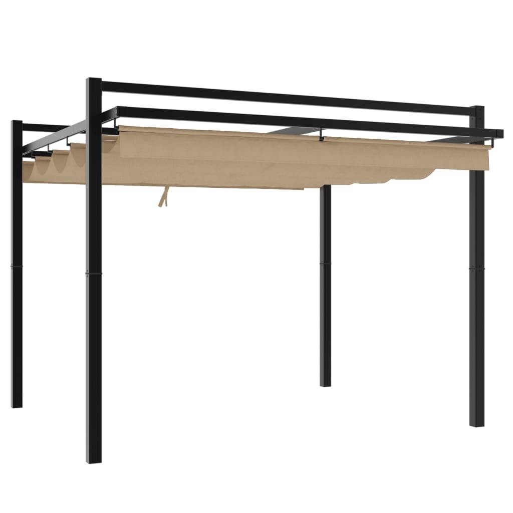 Pergola Autoportante Aluminium 3x3 m avec Toit Rétractable pour Jardin Taupe – ComfortXL Outdoor Living - Image 6