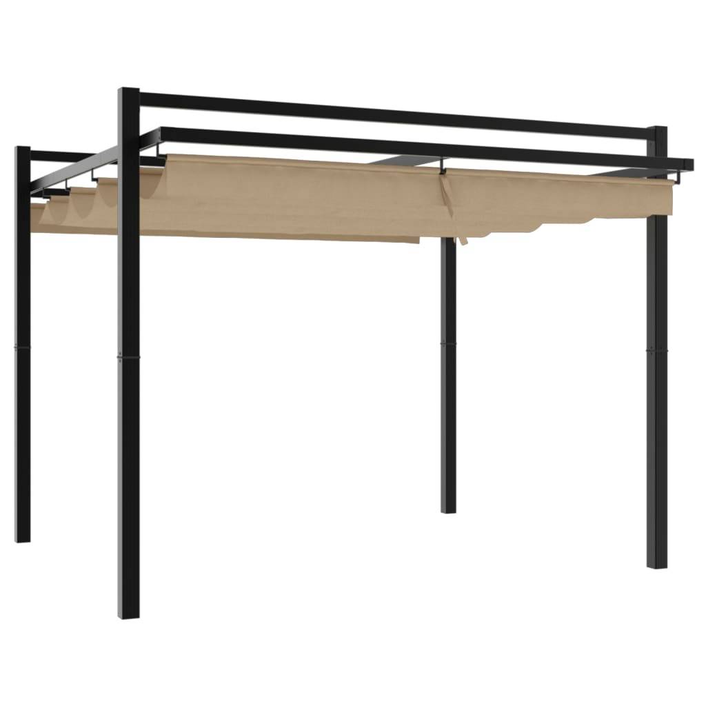 Pergola Autoportante Aluminium 3x3 m avec Toit Rétractable pour Jardin Taupe – ComfortXL Outdoor Living - Image 2