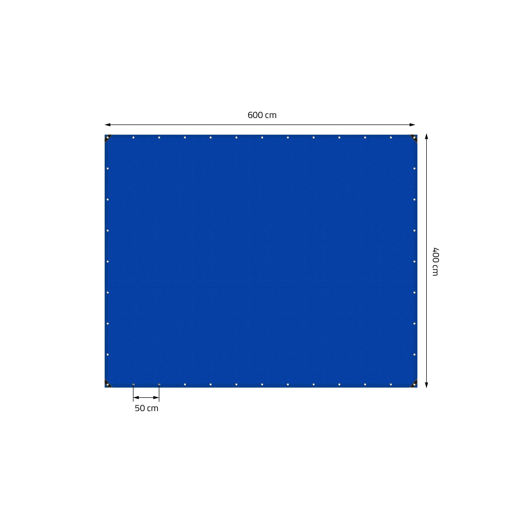 Ecd-Germany - Bâche de Protection Premium avec Œillets + 10 Crochets, 4x6m 24m², 650g/m², Bleu, Tissu PVC, Indéchirable, Imperméable - Image 5