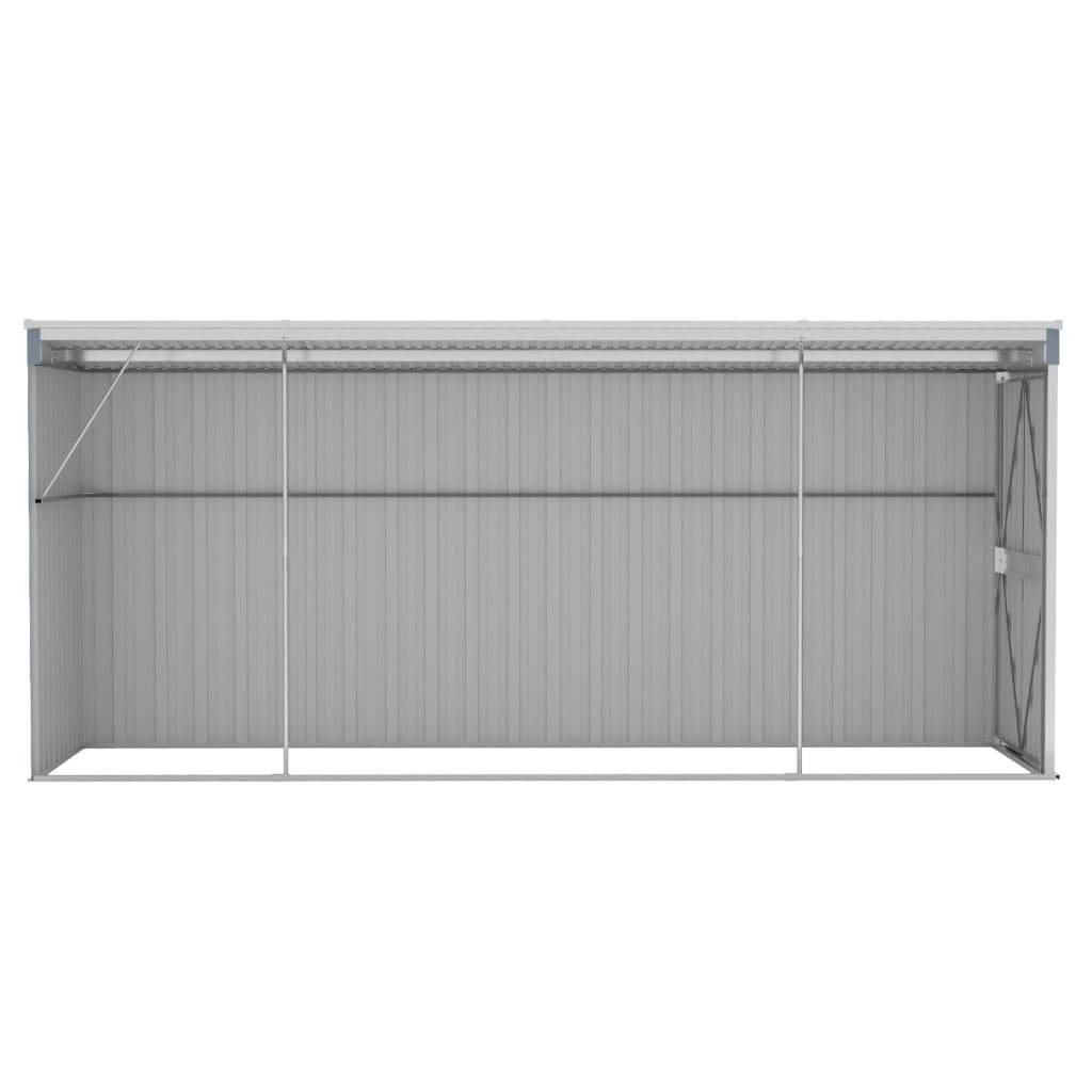 Helloshop26 - Abri de jardin cabane cabanon maison de stockage remise extérieur hangar outils robuste mural 118 x 382 x 178 cm acier galvanisé gris - Image 4