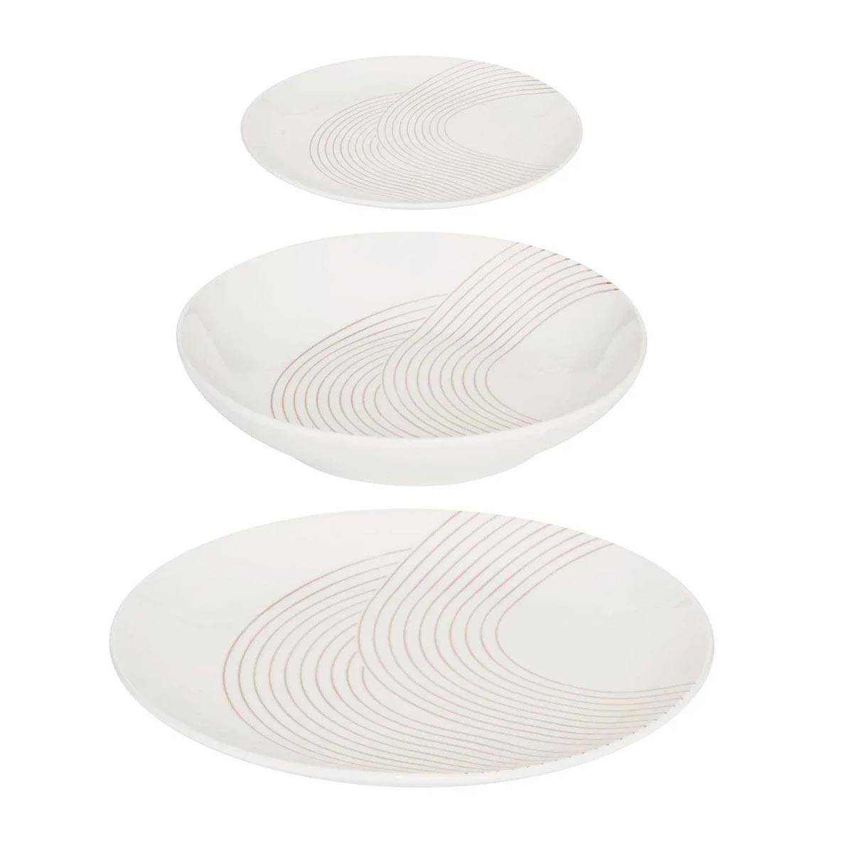 Service De Table 18 Pièces Osara - Porcelaine Blanche 27 Cm - Paris Prix