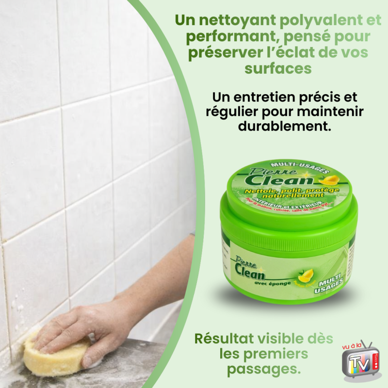Pierre Clean | Nettoyant Alternative au Bicarbonate de soude | Lot de 3 | Avec Eponge Magique - VENTEO - Image 6