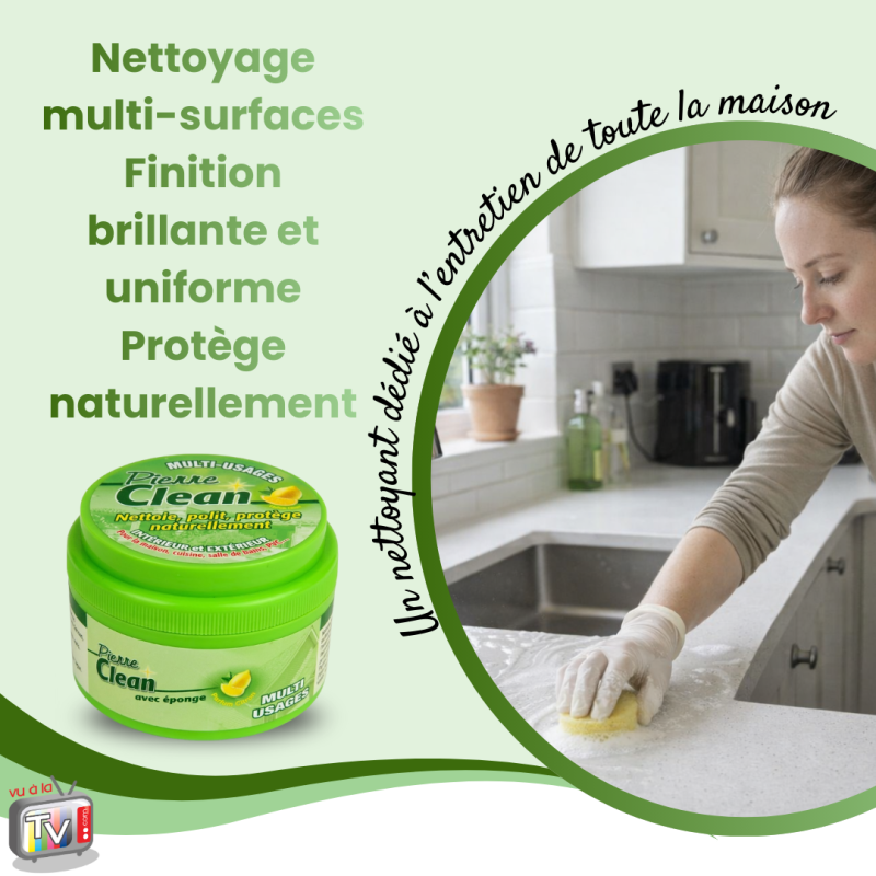 Pierre Clean | Nettoyant Alternative au Bicarbonate de soude | Lot de 3 | Avec Eponge Magique - VENTEO - Image 4