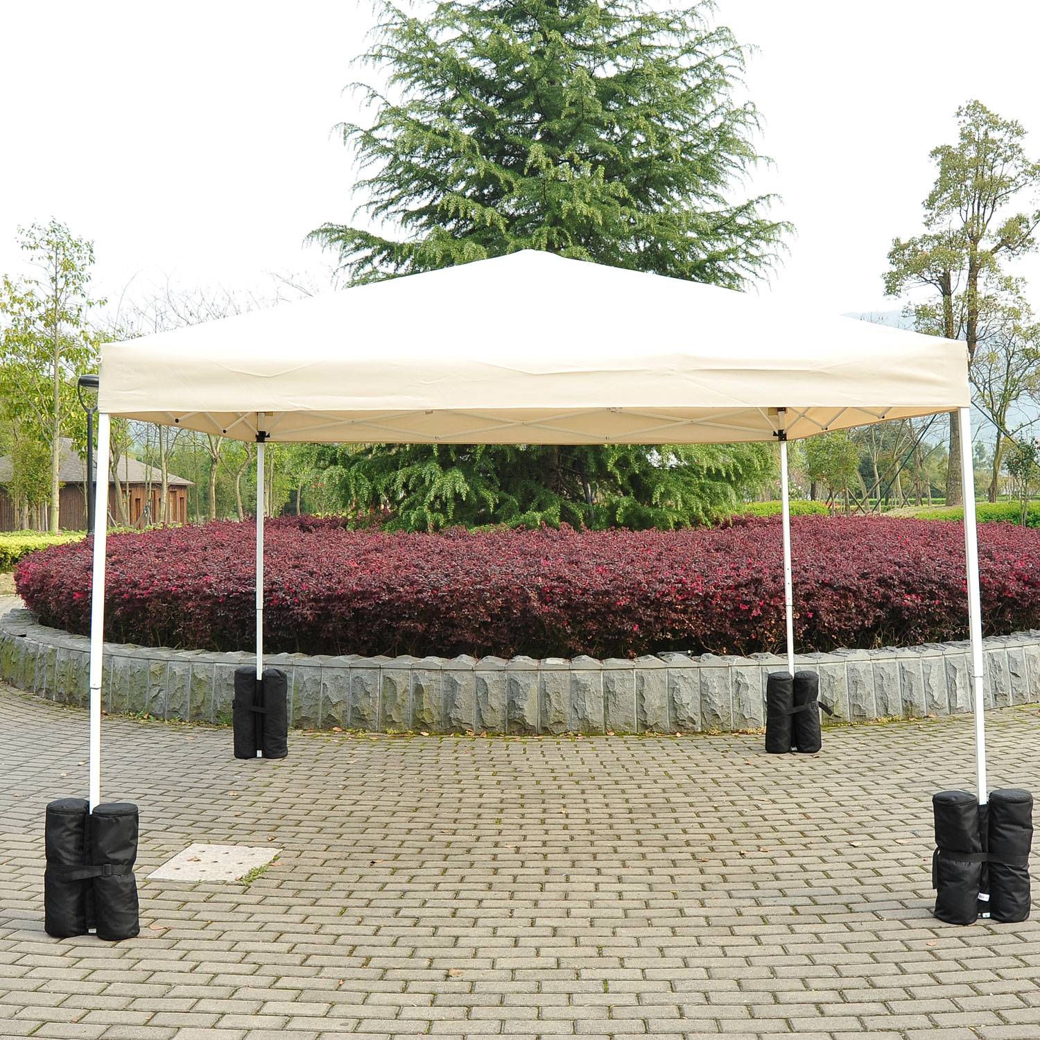 Homcom - Lot 4 sacs de lestage de fixation pour tonnelle parasol pavillon volume 15kg noir - HOMCOM - Image 5