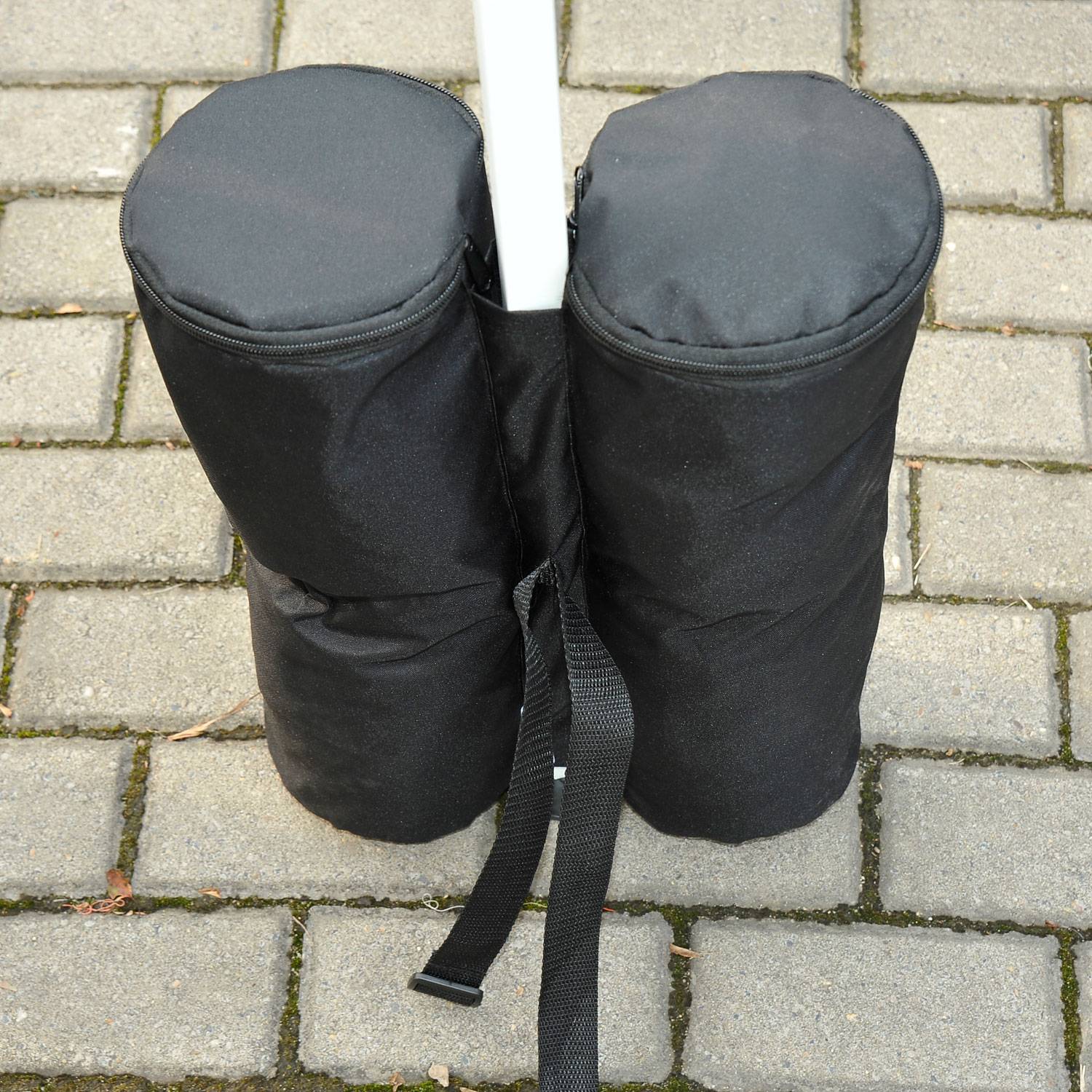 Homcom - Lot 4 sacs de lestage de fixation pour tonnelle parasol pavillon volume 15kg noir - HOMCOM - Image 6