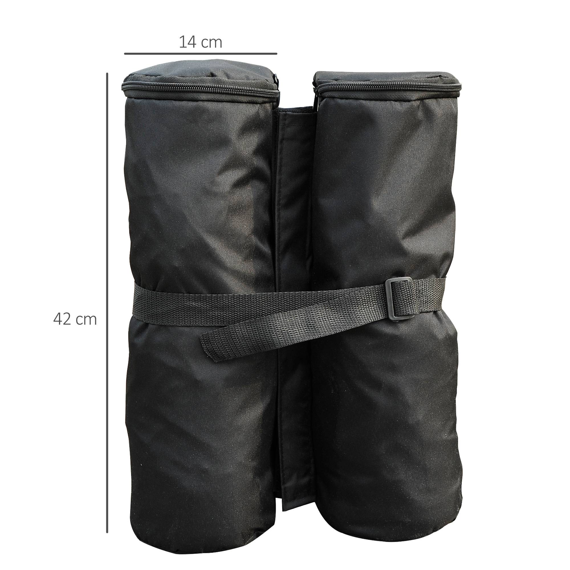 Homcom - Lot 4 sacs de lestage de fixation pour tonnelle parasol pavillon volume 15kg noir - HOMCOM - Image 3