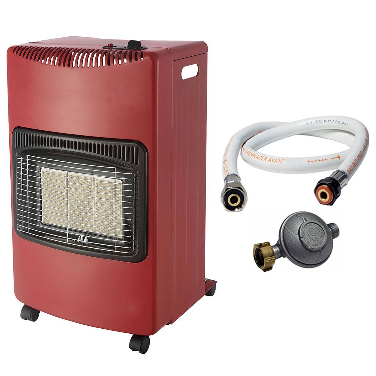 Intec - Poele à gaz pliable 4,2KW Rouge Tuyau gaz + détendeur butane Chauffage d'appoint Interieur Allumage Piezo INTEC - Image 1