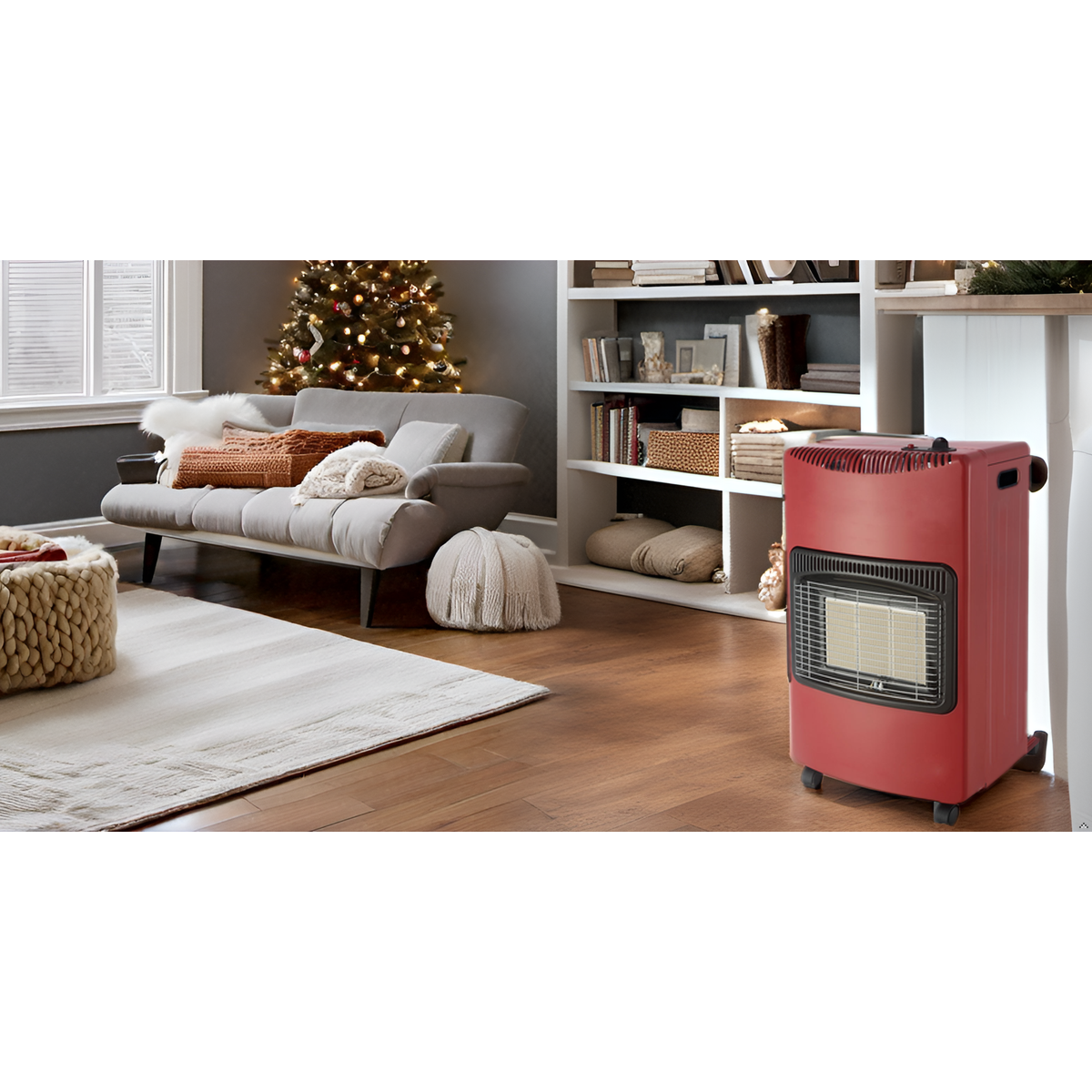Intec - Poele à gaz pliable 4,2KW Rouge Tuyau gaz + détendeur butane Chauffage d'appoint Interieur Allumage Piezo INTEC - Image 2