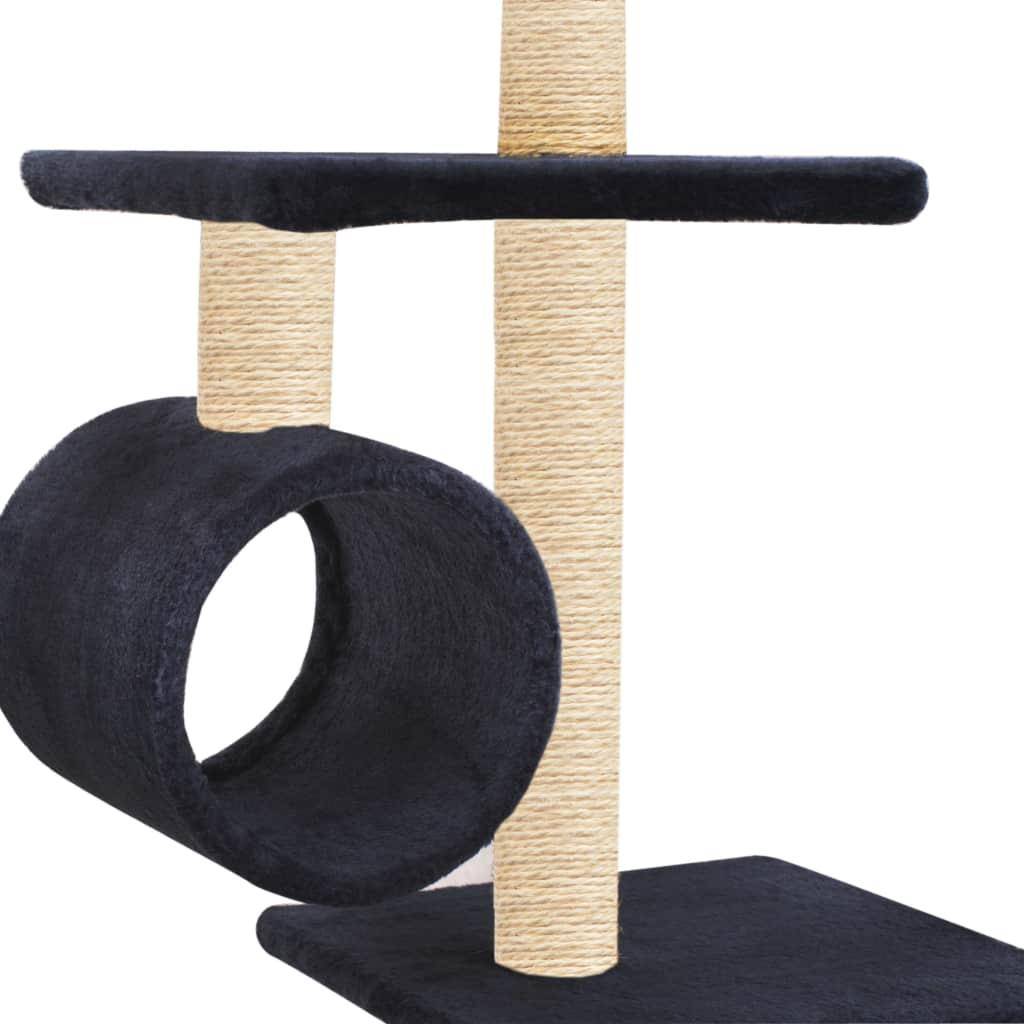 Helloshop26 - Arbre à chat griffoir grattoir niche jouet animaux peluché en sisal 260 cm bleu foncé - Image 5