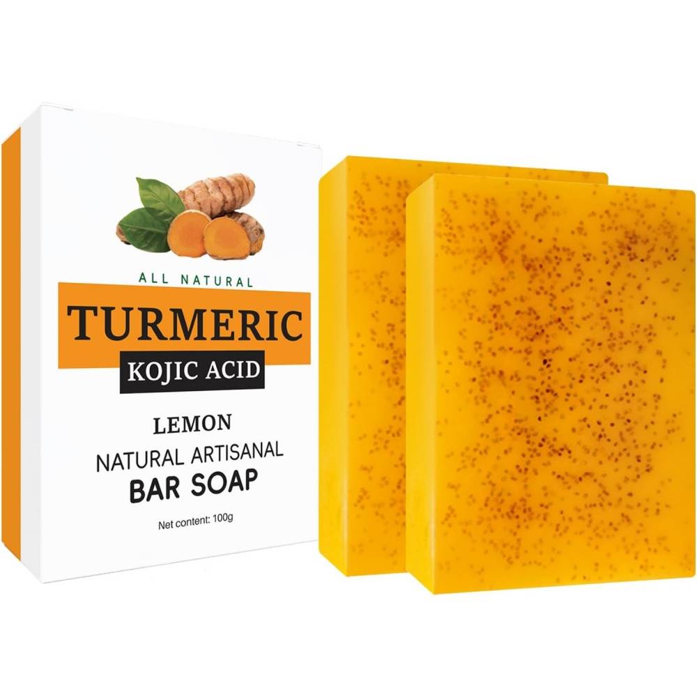 Savon-Lot de 2 savons au curcuma et acide kojique pour éclaircir le teint - Living123 - Image 1