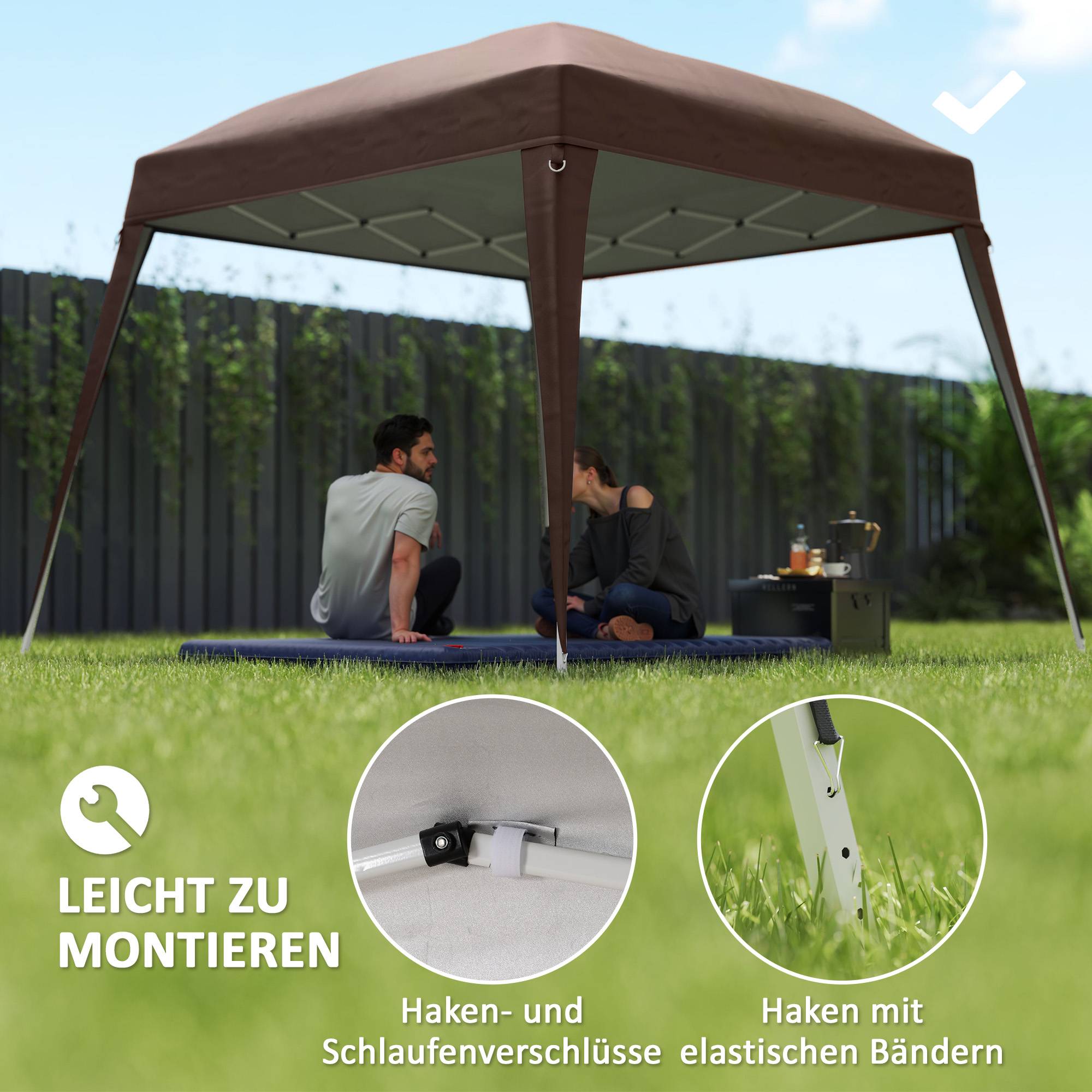 Toit de remplacement 3x3 m café imperméable résistant aux intempéries, couverture simple pour kiosque pliant - Image 5