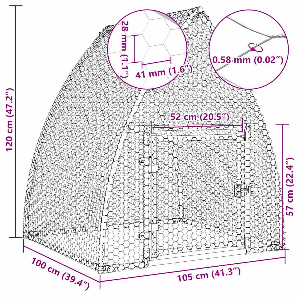 Vidaxl - Cage pour poules argenté 100x105x120 cm acier galvanisé vidaXL 172552 - Image 3