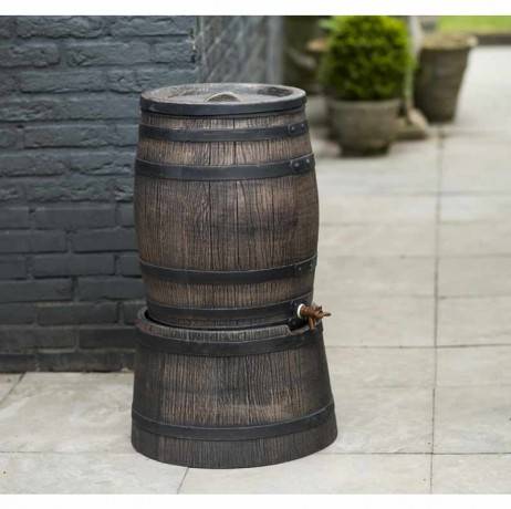 Récupérateur d'eau barrique 50 litres, Socle Avec socle - Image 2