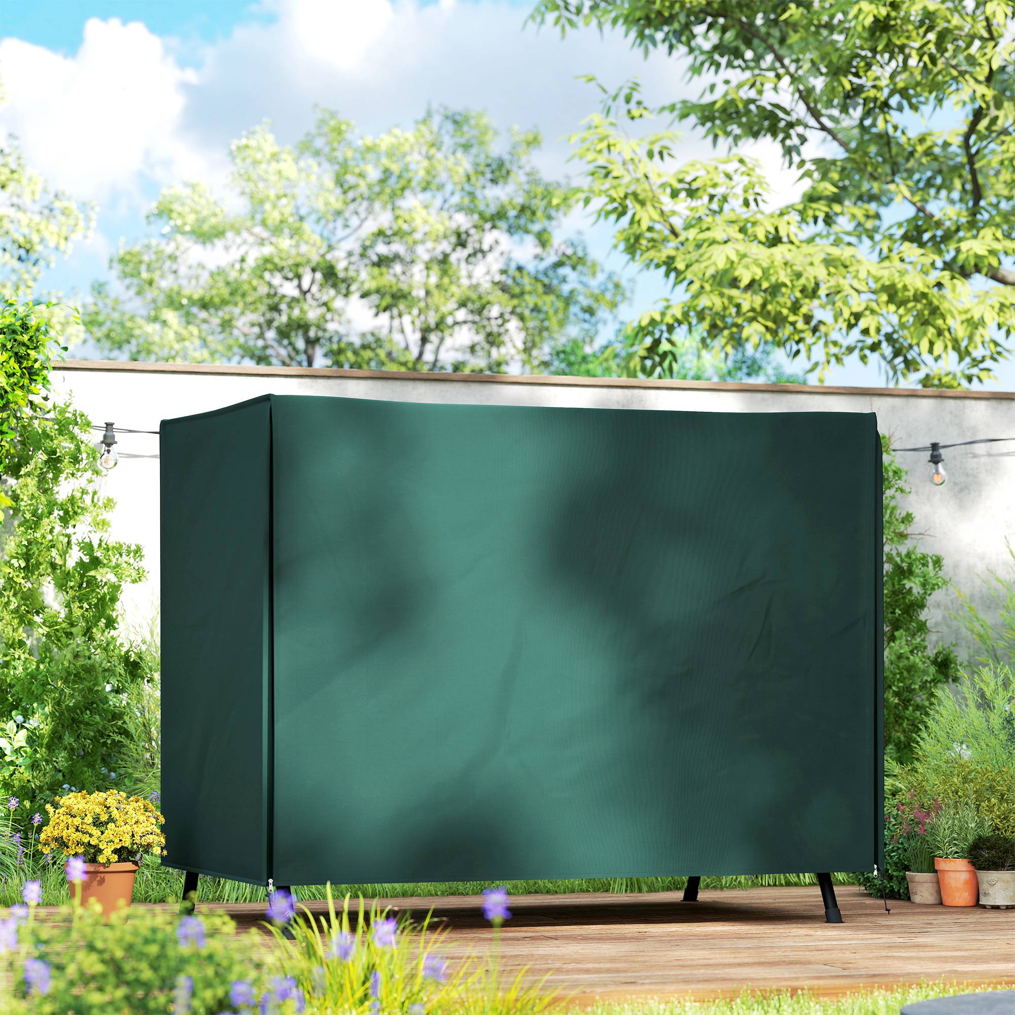 Housse de Balancelle 3 Places Tissu Oxford 600D Jardin Imperméable Vert Foncé 205x124cm - ComfortXL Outdoor Living - Image 9